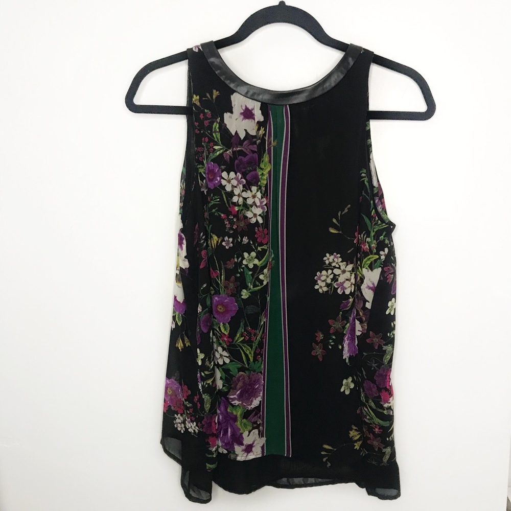 Black Sheer Floral Tank